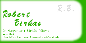 robert birkas business card